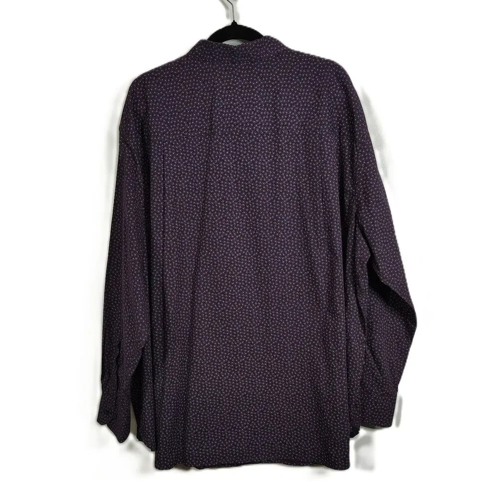 TWENTY EIGHT DEGREES Cotton Button-Down 2XL Men's Long Sleeve Purple Blue Shirt